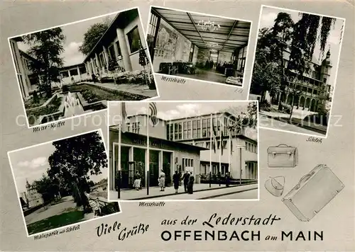 AK / Ansichtskarte Offenbach_Main Lederstadt Messehalle Kaffee Schloss Offenbach Main