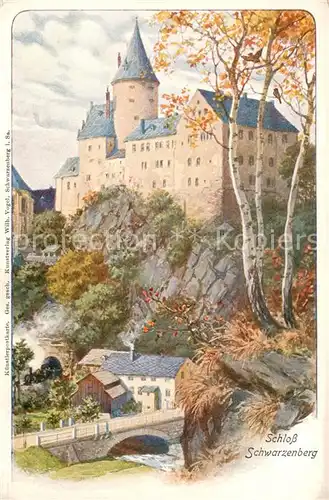 AK / Ansichtskarte Schwarzenberg_Erzgebirge Schloss Schwarzenberg Schwarzenberg Erzgebirge