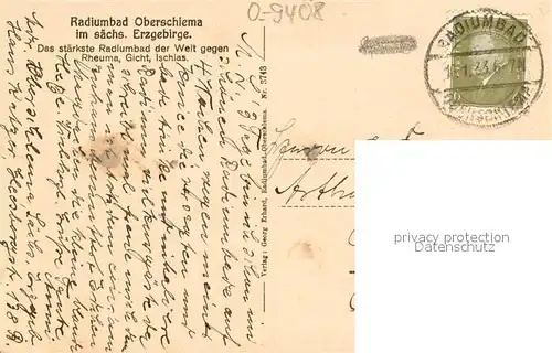 AK / Ansichtskarte Oberschlema_Erzgebirge Radiumbad  Oberschlema_Erzgebirge