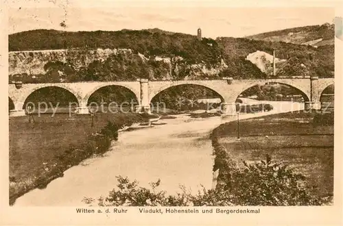 AK / Ansichtskarte Witten_Ruhr Viadukt Hohenstein Bergerdenkmal Witten Ruhr