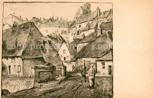 AK / Ansichtskarte Vervins Altstadt Zeichnung Vervins