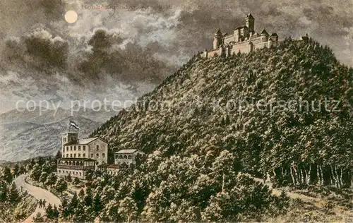 AK / Ansichtskarte Hohkoenigsburg_Haut Koenigsbourg Schloss mit Hotel  Hohkoenigsburg