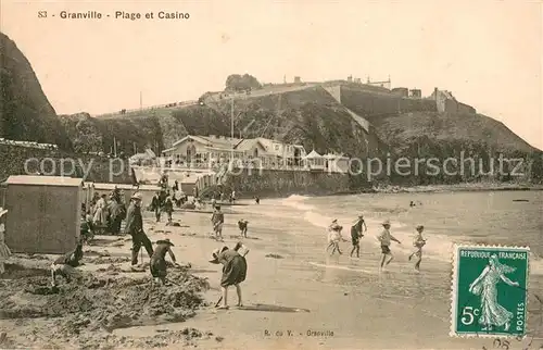 AK / Ansichtskarte Granville_Manche Plage et Casino Granville_Manche