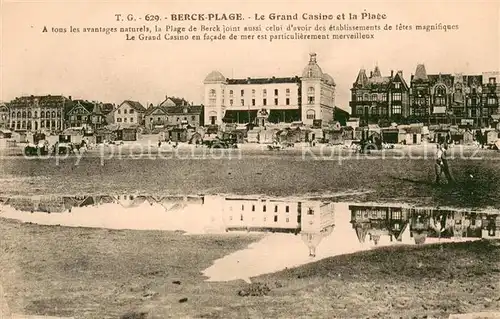 AK / Ansichtskarte Berck Plage Le Grand Casino et la Plage Berck Plage