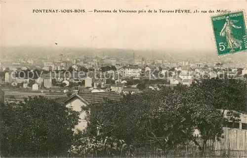 AK / Ansichtskarte Fontenay sous Bois Panorama de Vincennes pris de la Terrasse Fevre Fontenay sous Bois