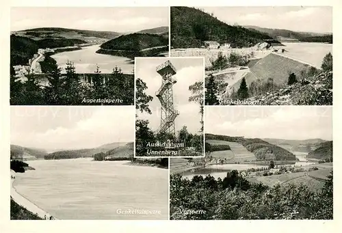 AK / Ansichtskarte Aggertalsperre Panorama Aussichtsturm Unnenberg Genkeltalsperre Vorsperre Aggertalsperre