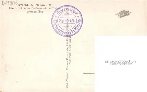 AK / Ansichtskarte Syrau_Vogtland Drachenhoehle Grosser See Syrau_Vogtland