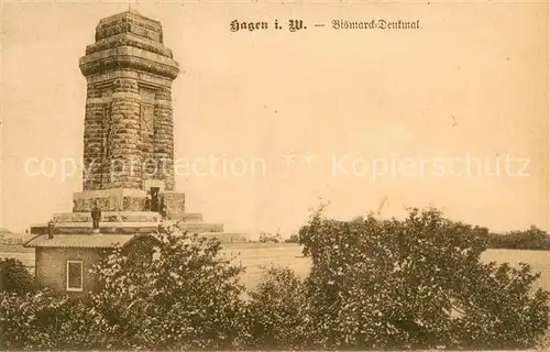 AK / Ansichtskarte Hagen_Westfalen Bismarck Denkmal Hagen_Westfalen