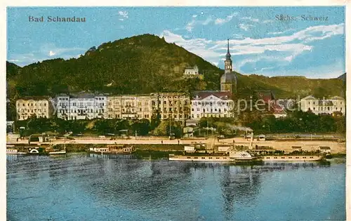 AK / Ansichtskarte Bad_Schandau Teilansicht am Fluss Bad_Schandau