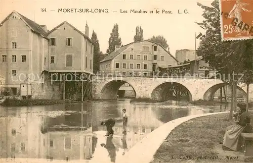 AK / Ansichtskarte Moret sur Loing Les Moulins et le Pont Moret sur Loing