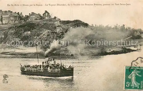 AK / Ansichtskarte Saint Malo_35 Le Vapuer Dinardais de la Societe des Bateaux Bretons passant au Port Saint Jean 