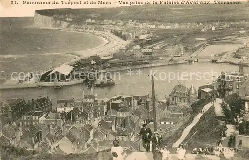 AK / Ansichtskarte Treport_Le Vue prise de la Falaise dAval aux Terrasses Treport_Le