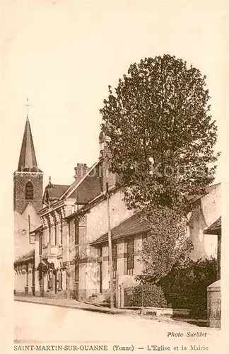 AK / Ansichtskarte Saint Martin sur Ouanne Eglise et la Mairie Saint Martin sur Ouanne