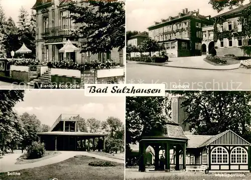 AK / Ansichtskarte Bad_Salzhausen Park Cafe Kurhaus Saline Musikpavillon Bad_Salzhausen