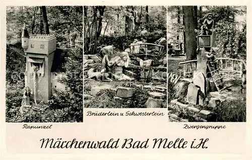 AK / Ansichtskarte Bad_Melle_Osnabrueck Maerchenwald Rapunzel Zwergen Bruenderlein und Schwesterlein Bad_Melle_Osnabrueck