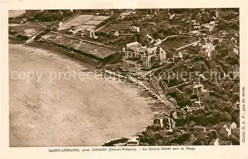 AK / Ansichtskarte Saint Lunaire Le Grand Hotel sur la Plage Vue aerienne Saint Lunaire