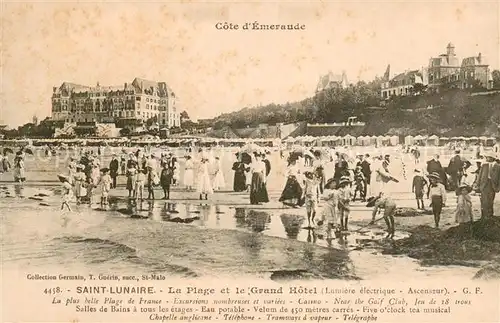 AK / Ansichtskarte Saint Lunaire La Plage et le Grand Hotel Saint Lunaire