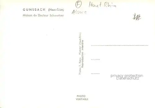 AK / Ansichtskarte Gunsbach Maison du Docteur Schweitzer Gunsbach