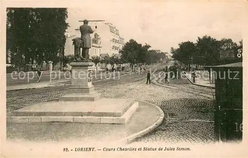 AK / Ansichtskarte Lorient_56_Bretagne Cours Chazelles et Statue Jules Simon 
