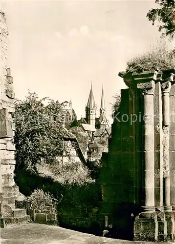 AK / Ansichtskarte Gelnhausen Kaiserpfalz Blick von der Kapelle auf die Marienkirche Gelnhausen