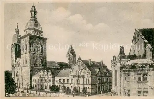 AK / Ansichtskarte Osnabrueck Dom mit Nationaltheater Osnabrueck