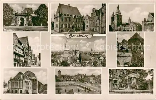 AK / Ansichtskarte Osnabrueck Hegertor Rathaus Dom Altstadt Vitischanze Theater Bahnhof Brunnen Osnabrueck