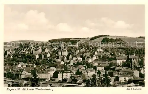 AK / Ansichtskarte Siegen_Westfalen Panorama Blick vom Fischbacherberg Siegen_Westfalen