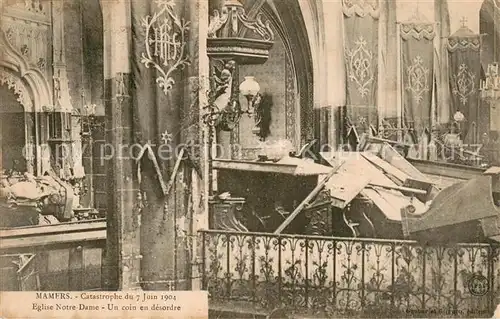 AK / Ansichtskarte Mamers_72 Catastrophe du 7 Juin 1904 Eglise Notre Dame Un coin en desordre 