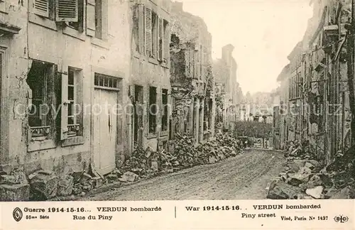 AK / Ansichtskarte Verdun_Meuse Rue du Piny apres bombarde Verdun Meuse