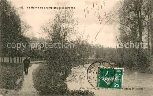 AK / Ansichtskarte Champigny_Marne La Marne de Champigny a la Varenne Champigny Marne