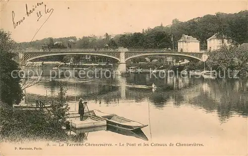 AK / Ansichtskarte La_Varenne Chennevieres Le Pont et les Coteaux de Chennevieres La_Varenne Chennevieres