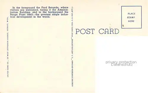 AK / Ansichtskarte Dearborn_Michigan Ford Rotunda Administration Building and the River Rouge Plant 