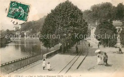 AK / Ansichtskarte Epinal_Vosges_88 Quai de Juillet et Monument 70 71 