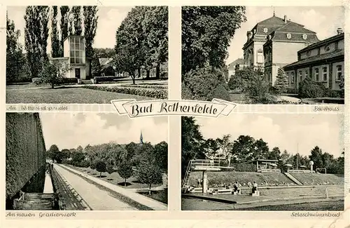 AK / Ansichtskarte Bad_Rothenfelde Wittekindsprudel Badehaus Gradierwerk Soleschwimmbad Bad_Rothenfelde