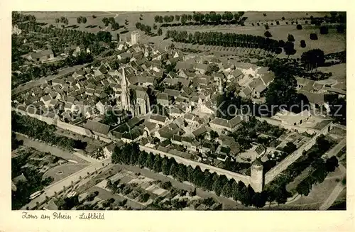 AK / Ansichtskarte Zons_Rhein Fliegeraufnahme 