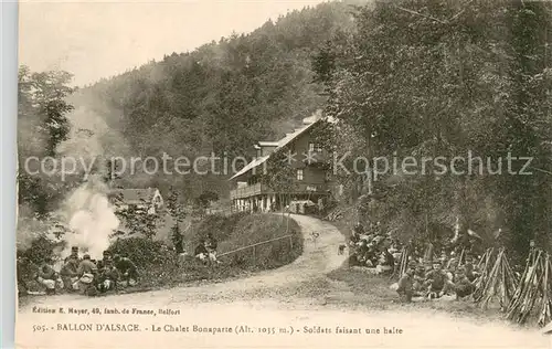 AK / Ansichtskarte Ballon_d_Alsace Le Chalet Bonaparte Soldats faisant une haite 