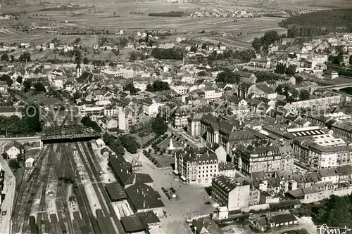 AK / Ansichtskarte Sarreguemines Vue aerienne de la Gare et la Ville Sarreguemines