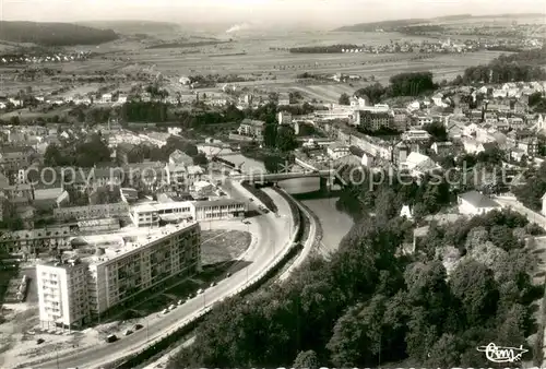 AK / Ansichtskarte Sarreguemines Boulevard des Faienceries et la Sarre Fliegeraufnahme Sarreguemines