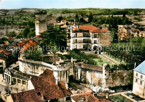 AK / Ansichtskarte Bourdeilles Vue aerienne Le porche La Cour Le Chateau Donjon polygonet Bourdeilles