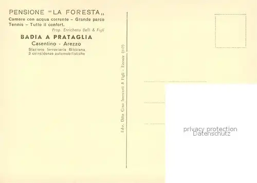 AK / Ansichtskarte Badia_a_Prataglia Pensione La Foresta 