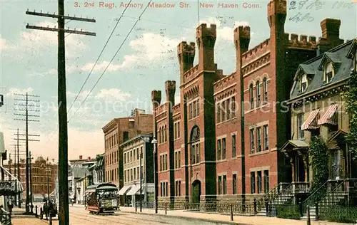 AK / Ansichtskarte New_Haven_Connecticut 2nd Regt Armory Meadow Street 