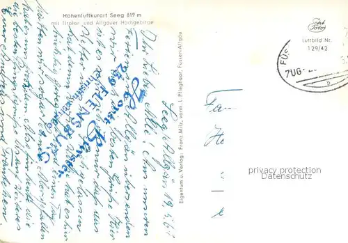 AK / Ansichtskarte Seeg Fliegeraufnahme Seeg