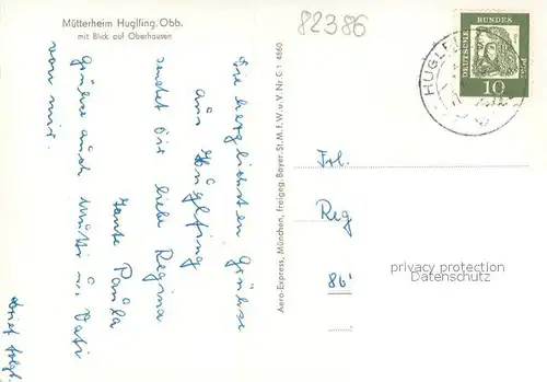 AK / Ansichtskarte Huglfing Fliegeraufnahme mit Blick auf Oberhausen Huglfing