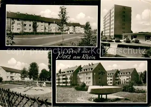 AK / Ansichtskarte Porz_Koeln Siedlung Spielplatz Wohnblock Porz_Koeln