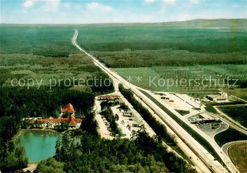 AK / Ansichtskarte Bruchsal Autobahnrasthof und Hotel Fliegeraufnahme Bruchsal