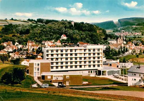 AK / Ansichtskarte Bad_Soden Salmuenster Knappschafts Sanatorium mit Stadtblick Bad_Soden Salmuenster