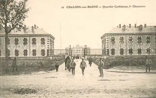 AK / Ansichtskarte Chalons sur Marne Quartier Corbineau 5e Chasseurs 