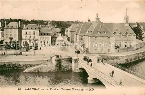 AK / Ansichtskarte Lannion Le Pont et Couvent Ste Anne Lannion