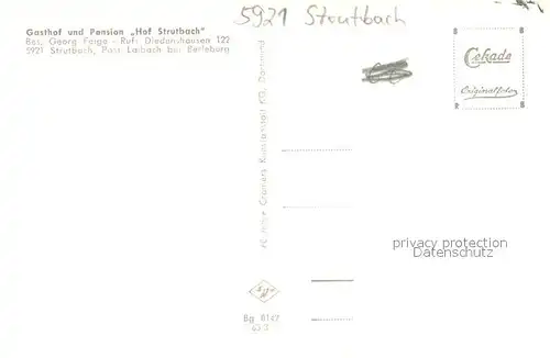 AK / Ansichtskarte Struthbach Gasthof Pension Hof Strutbach Struthbach