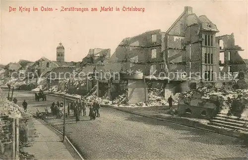 AK / Ansichtskarte Ortelsburg_Ostpreussen Zerstoerung am Markt Ortelsburg_Ostpreussen